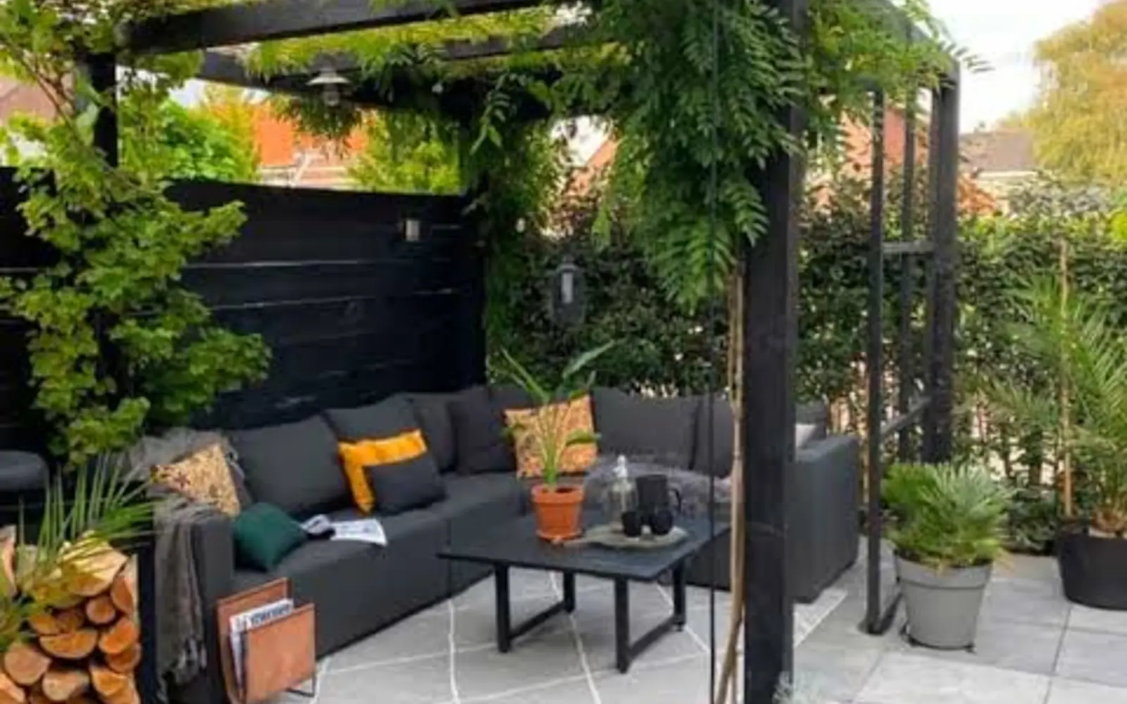 Finished timber pergola and outdoor woodwork in a residential setting